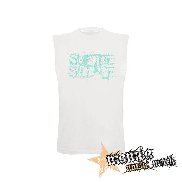 SUICIDE SILENCE - Turquoise Logo - biele pánske tričko bez rukávov
