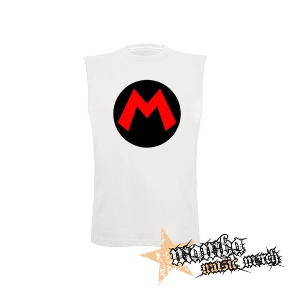 SUPER MARIO - Red Logo Crest - biele pánske tričko bez rukávov
