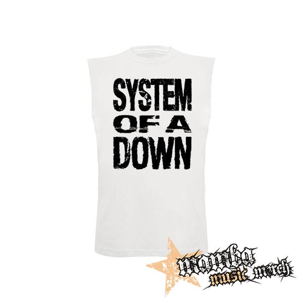 SYSTEM OF A DOWN - Logo - biele pánske tričko bez rukávov