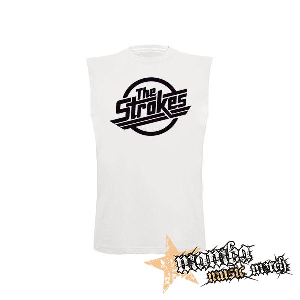 THE STROKES - Logo Band - biele pánske tričko bez rukávov