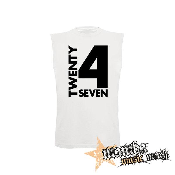 TWENTY FOR SEVEN - Logo - biele pánske tričko bez rukávov