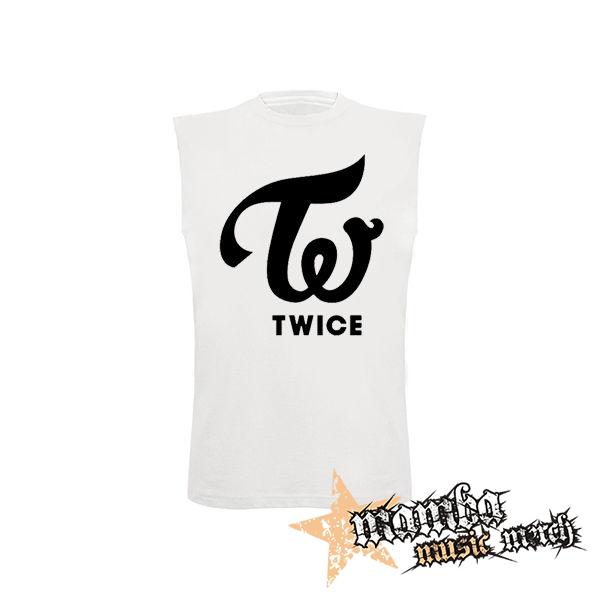 TWICE - Logo - biele pánske tričko bez rukávov