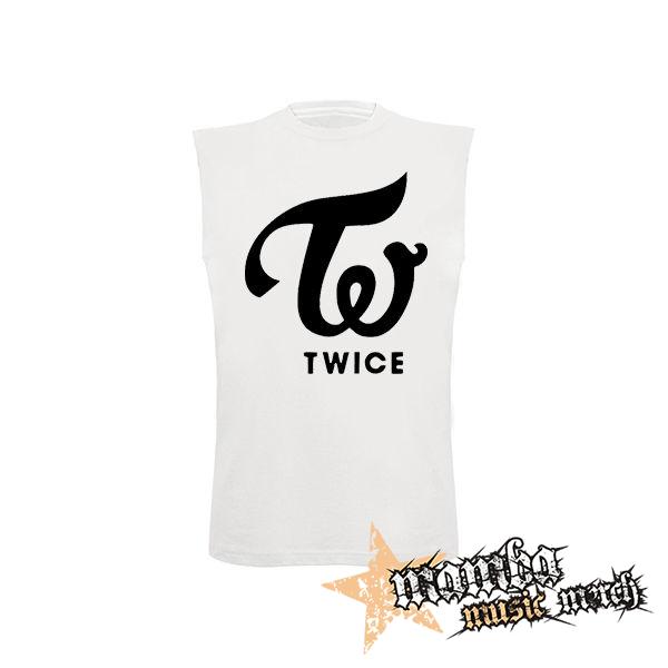 TWICE - Red Logo - biele pánske tričko bez rukávov