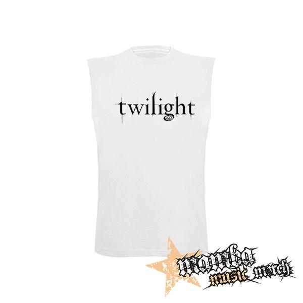 TWILIGHT - Logo - biele pánske tričko bez rukávov