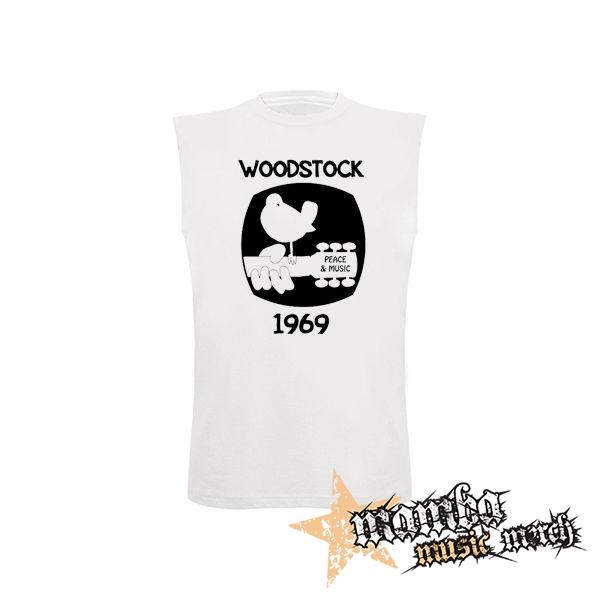 WOODSTOCK - 1969 - biele pánske tričko bez rukávov