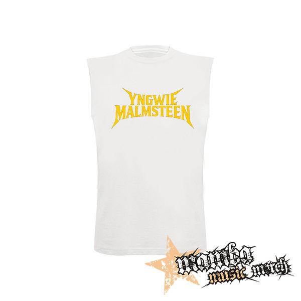 YNGWIE MALMSTEEN - Logo Yellow - biele pánske tričko bez rukávov