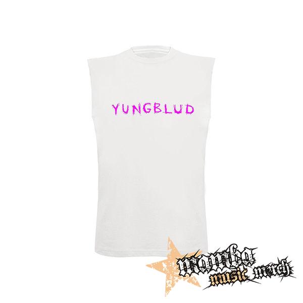 YUNGBLUD - Pink Logo - biele pánske tričko bez rukávov