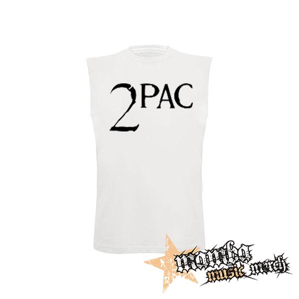 2 PAC - Logo - biele detské tričko bez rukávov