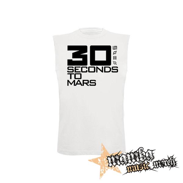 30 SECONDS TO MARS - Logo Black - biele detské tričko bez rukávov