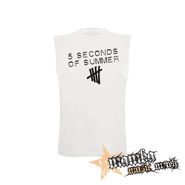 5 SECONDS OF SUMMER - Logo - biele detské tričko bez rukávov