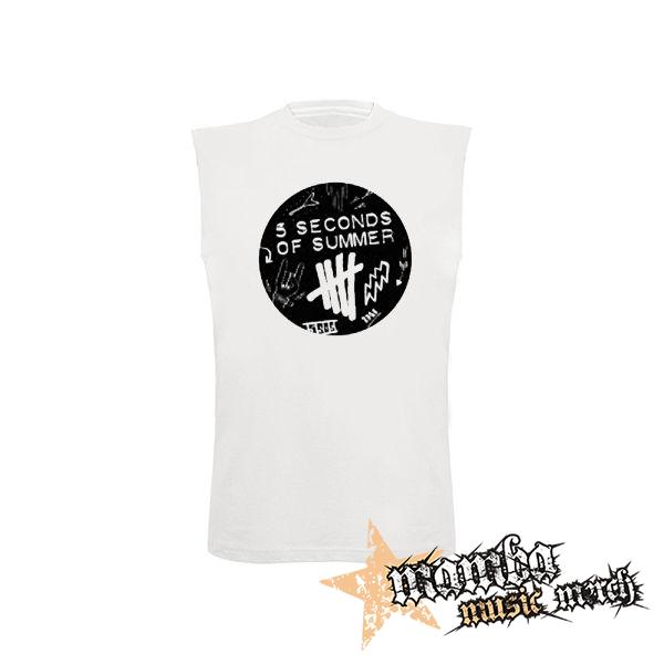 5 SECONDS OF SUMMER - Scribble Logo - biele detské tričko bez rukávov
