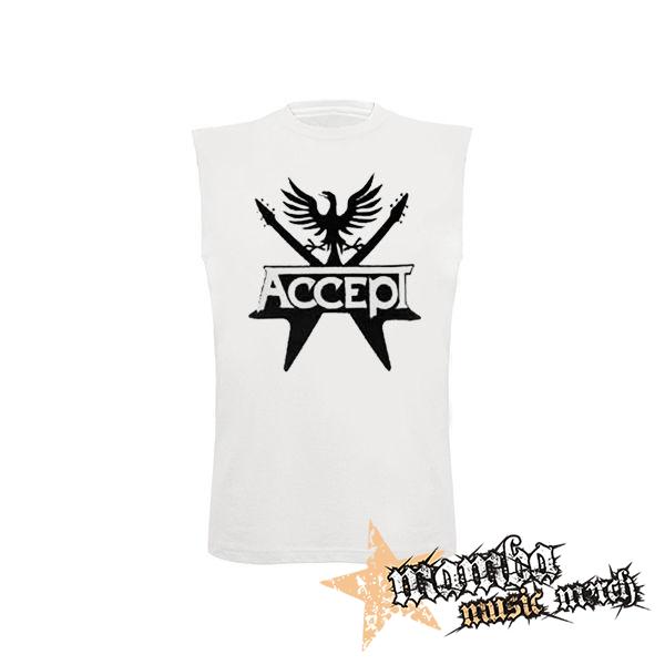 ACCEPT - Black Sign - biele detské tričko bez rukávov