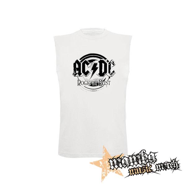 ACDC - Rock Or Bust - biele detské tričko bez rukávov