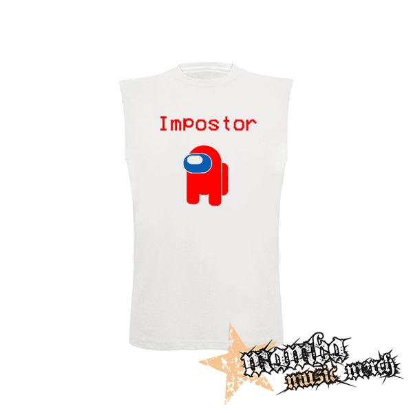 AMONG US - Impostor - biele detské tričko bez rukávov