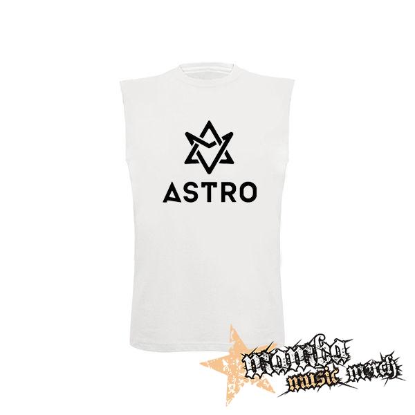ASTRO - Logo NA ČIERNE - biele detské tričko bez rukávov