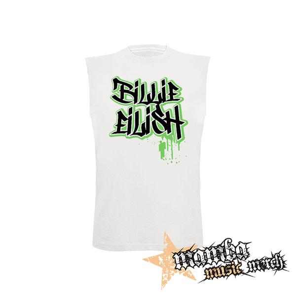 BILLIE EILISH - Painted Graffiti Logo - biele detské tričko bez rukávov