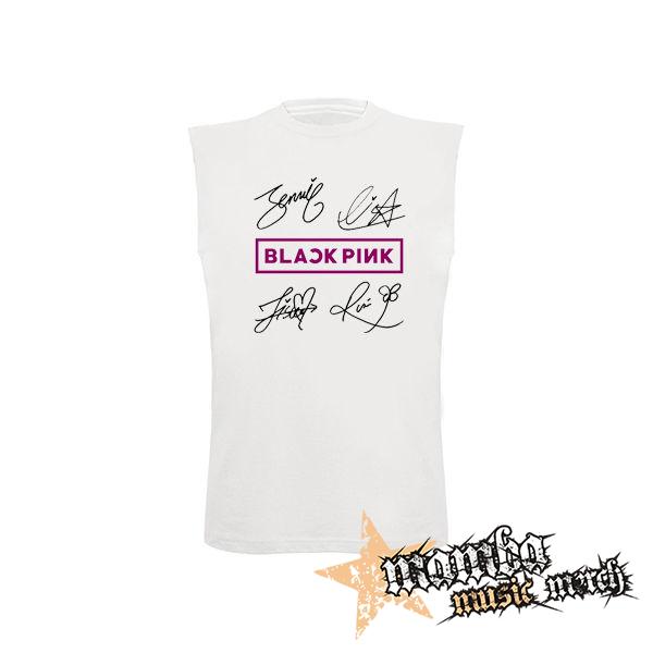 BLACKPINK - Logo & Signature - biele detské tričko bez rukávov