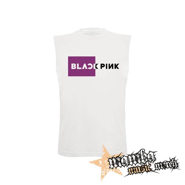 BLACKPINK - Pink Square Crest - biele detské tričko bez rukávov