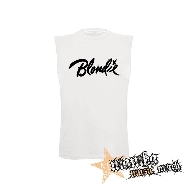 BLONDIE - Logo - biele detské tričko bez rukávov