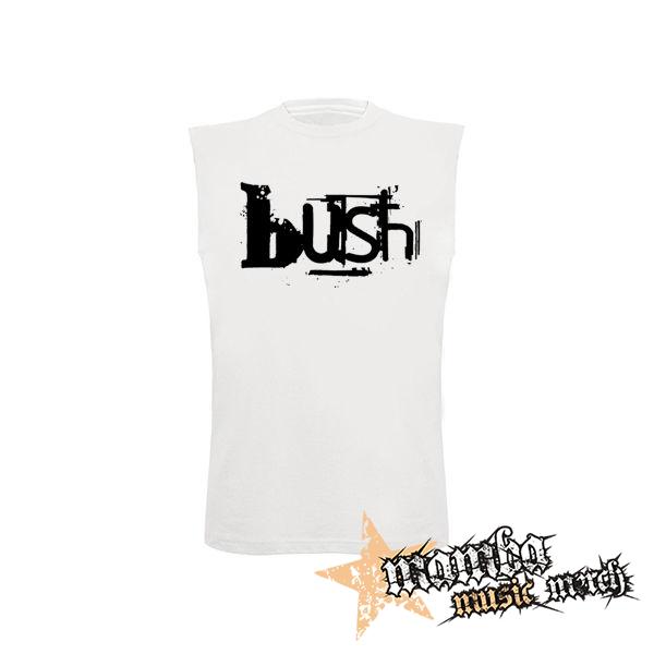 BUSH - Logo - biele detské tričko bez rukávov