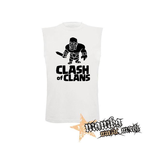 CLASH OF CLANS - Barbarian Logo - biele detské tričko bez rukávov