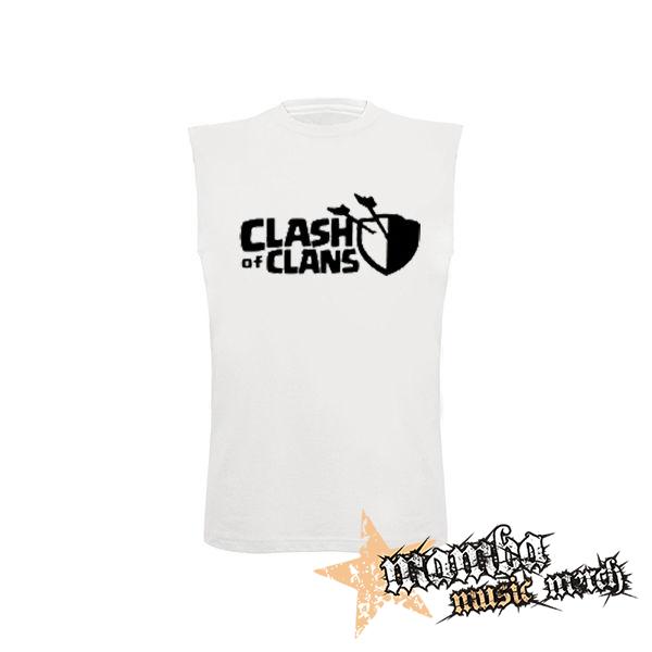 CLASH OF CLANS - Logo - biele detské tričko bez rukávov