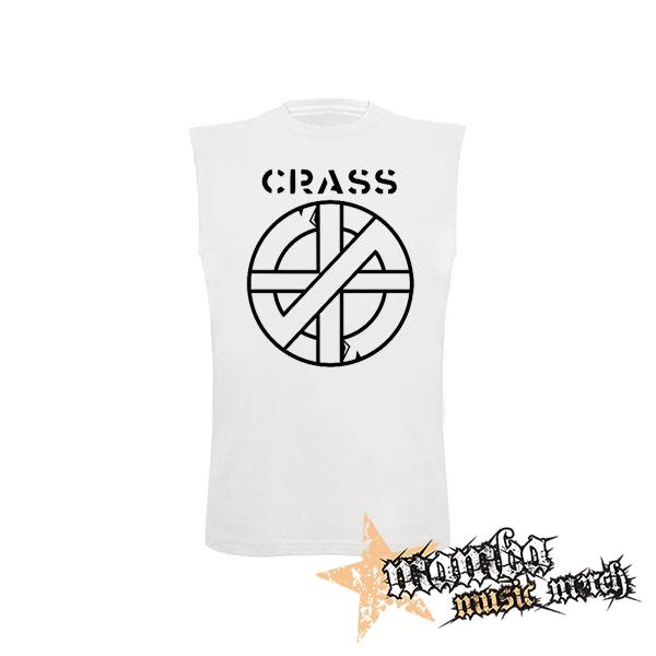 CRASS - Logo And Symbol Crest - biele detské tričko bez rukávov