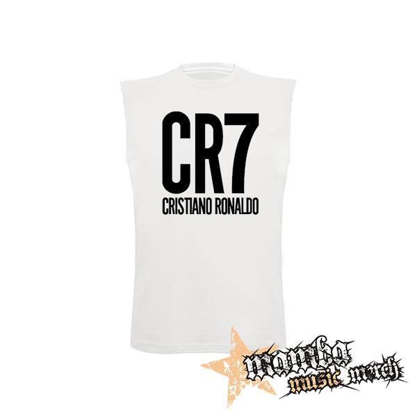 CRISTIANO RONALDO - CR7 Crest - biele detské tričko bez rukávov
