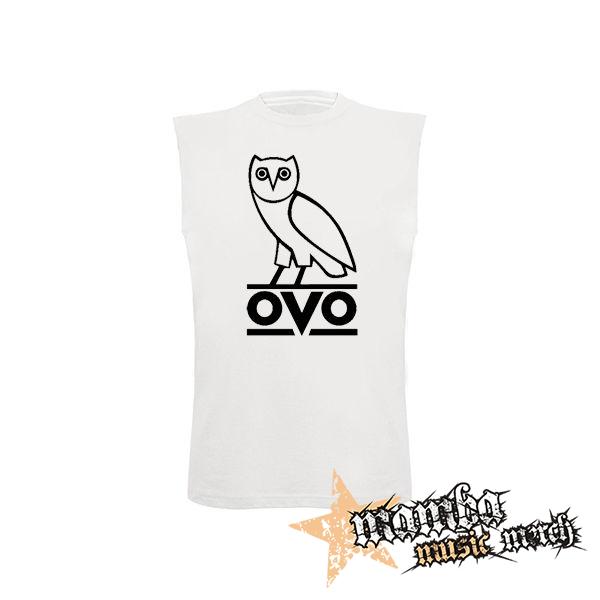 DRAKE - Gold OVO Logo - biele detské tričko bez rukávov