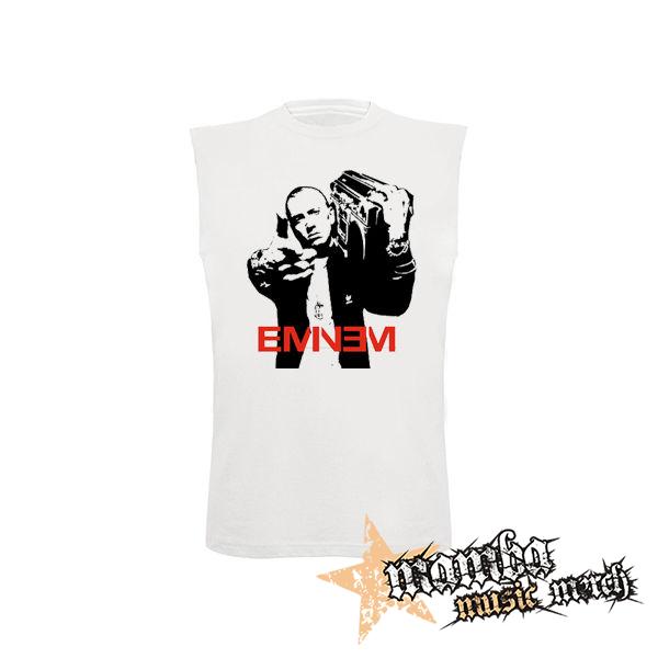 EMINEM - Logo & Portrait - biele detské tričko bez rukávov