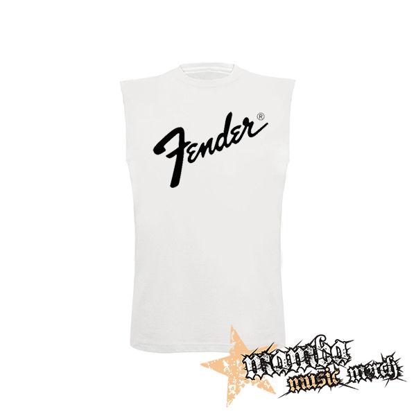 FENDER - Logo - biele detské tričko bez rukávov