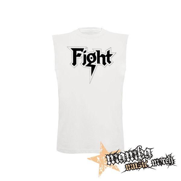 FIGHT - Logo Metal Band Rob Halford - biele detské tričko bez rukávov