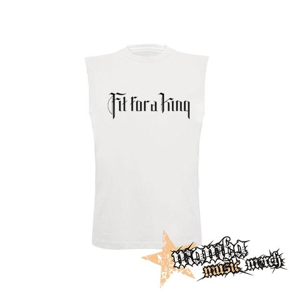 FIT FOR A KING - Logo - biele detské tričko bez rukávov