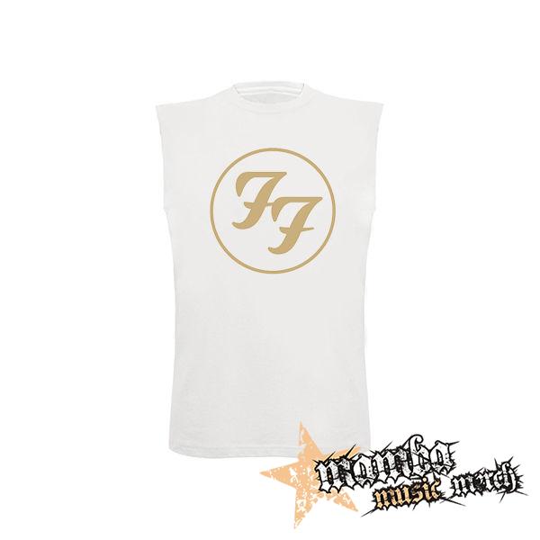 FOO FIGHTERS - Gold Logo - biele detské tričko bez rukávov