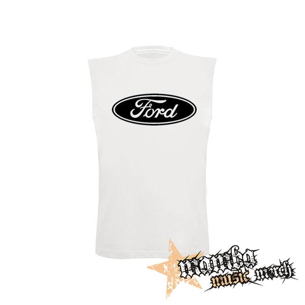 FORD - Logo - biele detské tričko bez rukávov