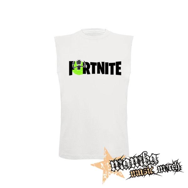 FORTNITE Season 7 - Rick Sanchez Logo - biele detské tričko bez rukávov