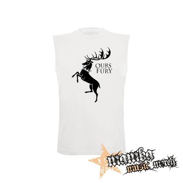 GAME OF THRONES - OURS IS THE FURY - House Baratheon - biele detské tričko bez rukávov