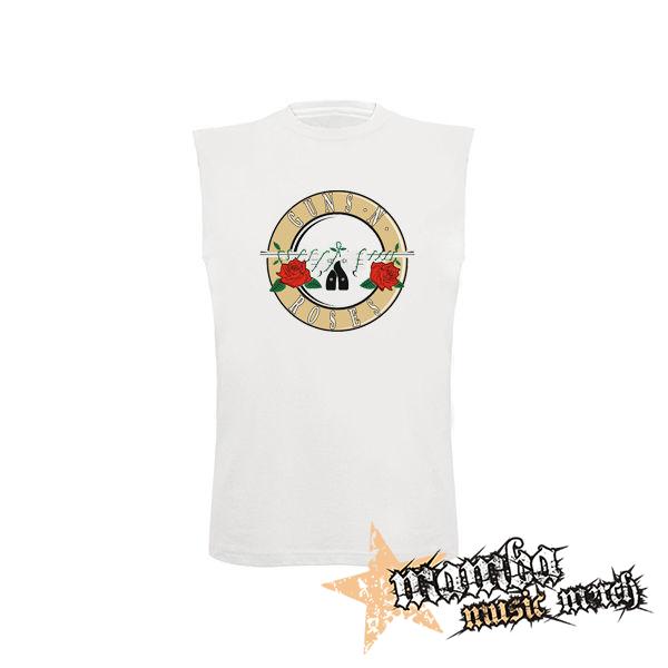 GUNS N ROSES - Classic Logo - biele detské tričko bez rukávov