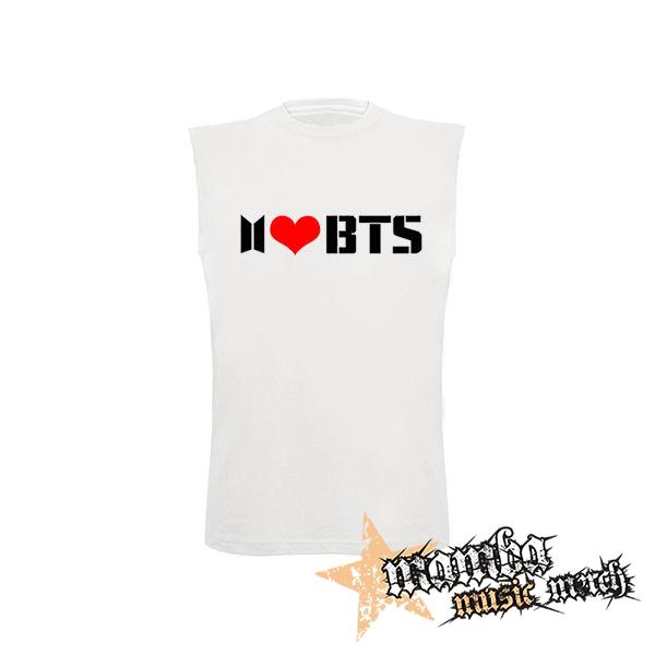 I LOVE BTS - Logo - biele detské tričko bez rukávov