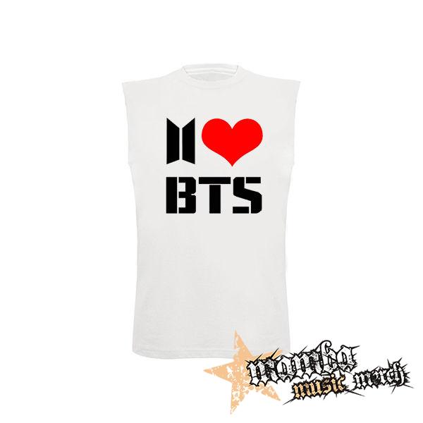 I LOVE BTS - biele detské tričko bez rukávov