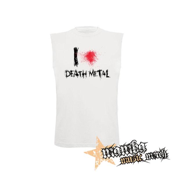 I LOVE DEATH METAL - biele detské tričko bez rukávov