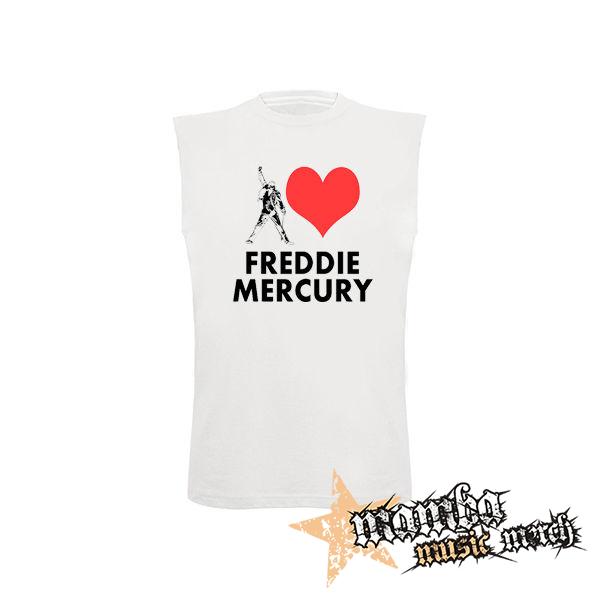 I LOVE FREDDIE MERCURY - biele detské tričko bez rukávov