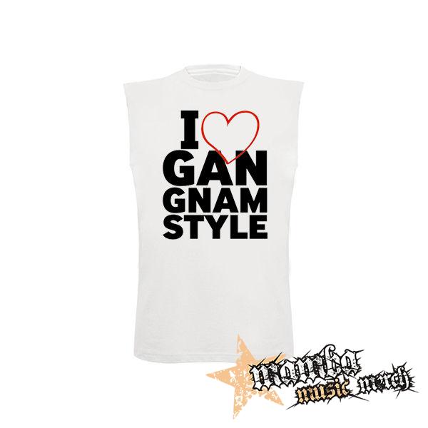 I LOVE GANGNAM STYLE - biele detské tričko bez rukávov