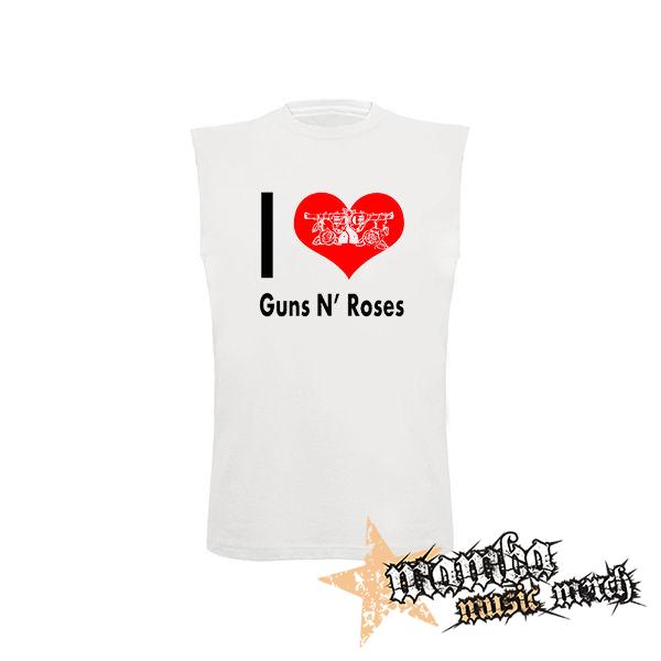 I LOVE GUNS N ROSES 2 - biele detské tričko bez rukávov