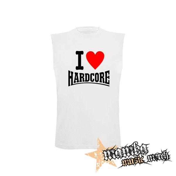 I LOVE HARDCORE na ČIERNE - biele detské tričko bez rukávov