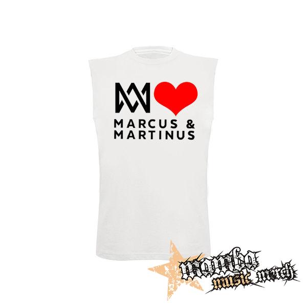 I LOVE MARCUS & MARTINUS - Motive 1 - biele detské tričko bez rukávov