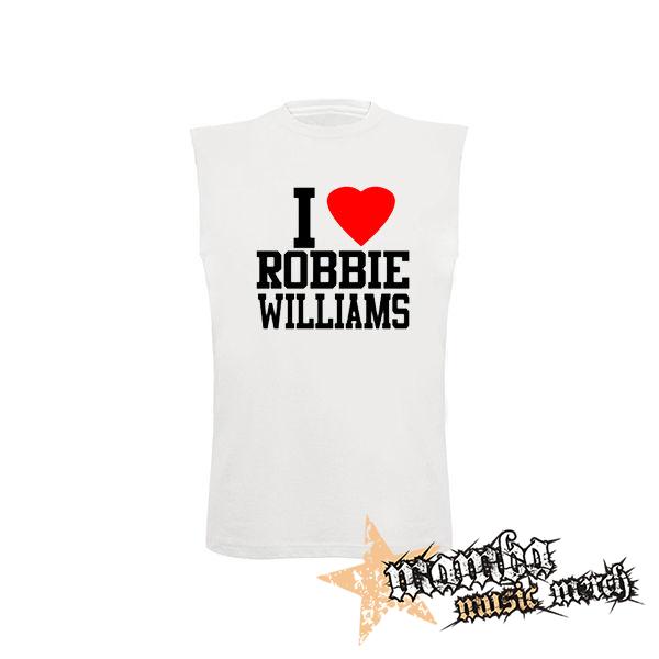 I LOVE ROBBIE WILLIAMS - biele detské tričko bez rukávov