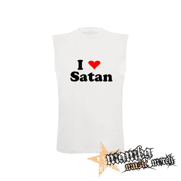 I LOVE SATAN - biele detské tričko bez rukávov
