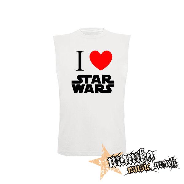I LOVE STAR WARS - biele detské tričko bez rukávov