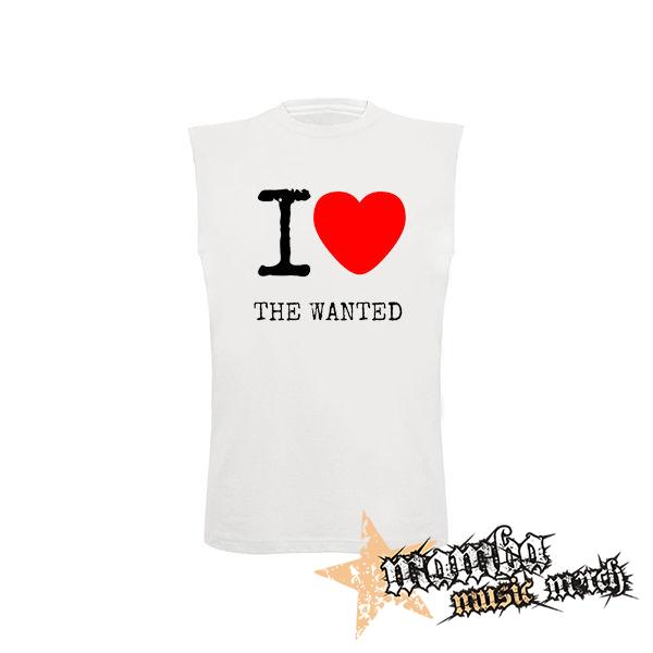 I LOVE THE WANTED - biele detské tričko bez rukávov